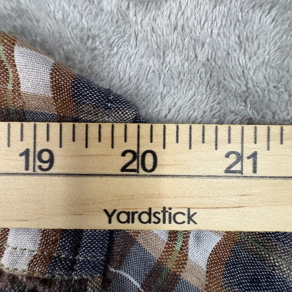 Carbon2Cobalt‎ Men's L Brown & Blue Plaid Linen Blend LS Button Up SEE DESC - Picture 13 of 14